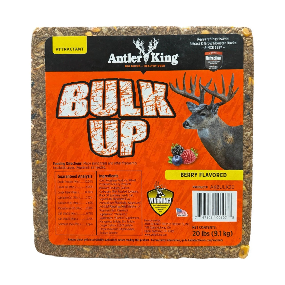 Antler King Bulk Up Berry Flavored Deer Attractant Block, 20 lb