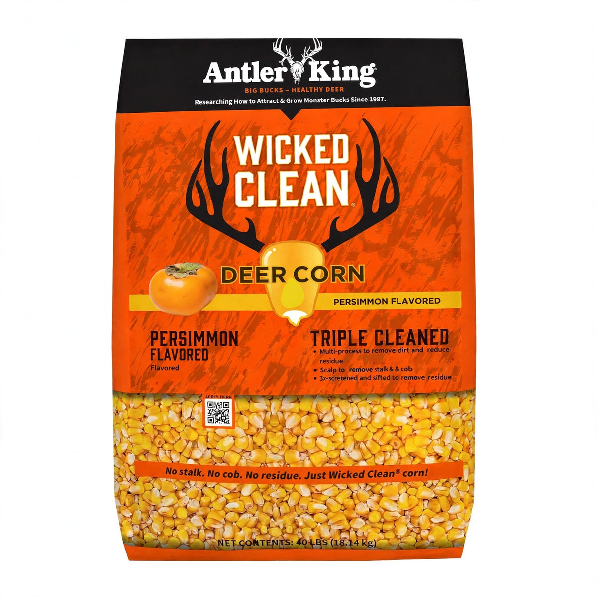 Antler King Wicked Clean Deer Corn, Persimmon, 40 lb