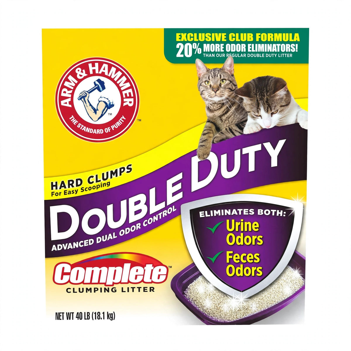 Arm & Hammer Double Duty Complete Clumping Cat Litter, 40 lb box