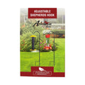 Ashman Adjustable Shepherds Hooks retail box, set of 2 black steel garden hooks for hanging bird feeders