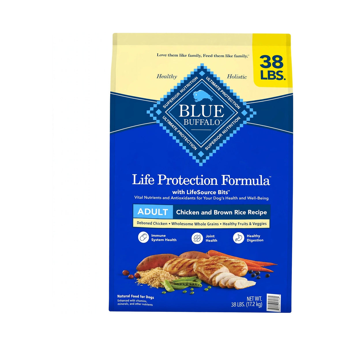 Blue Buffalo Life Protection Formula Adult Chicken & Brown Rice Dry Dog Food, 38 lb bag