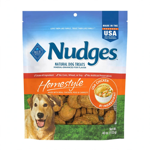 Blue Buffalo Nudges Homestyle Natural Dog Treats, Chicken, 40 oz bag