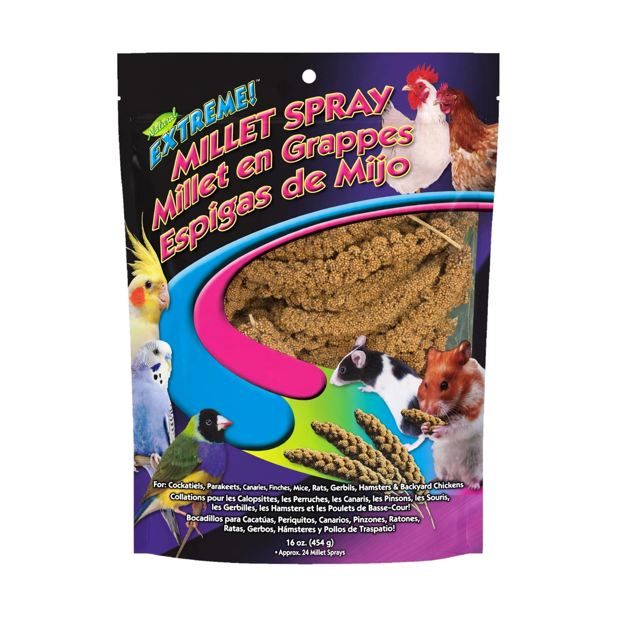 Brown's Extreme! Millet Spray 16 oz bag front — natural spray millet bird treat