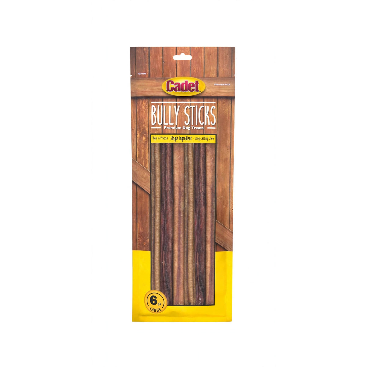 Cadet Large Beef Bully Sticks for Dogs, 6 ct
