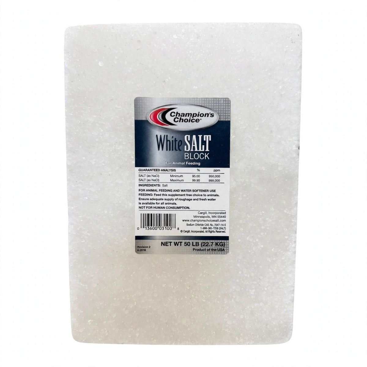 Champion's Choice White Salt Block, 50 lb