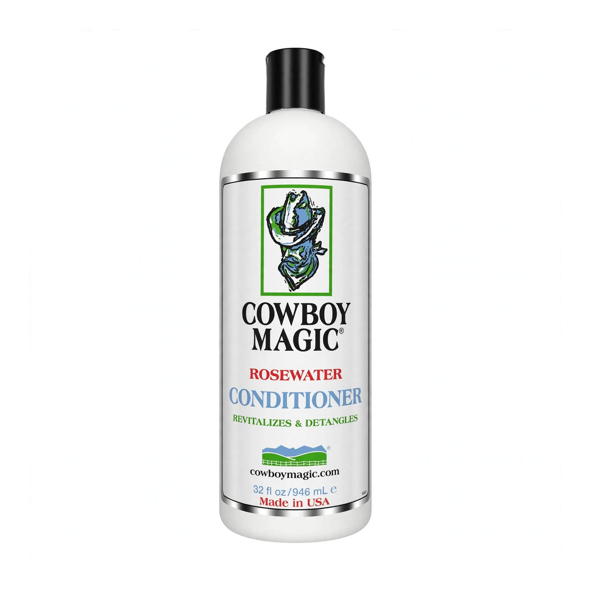 Cowboy Magic Rosewater Conditioner that revitalizes and detangles, 32 oz bottle for horses