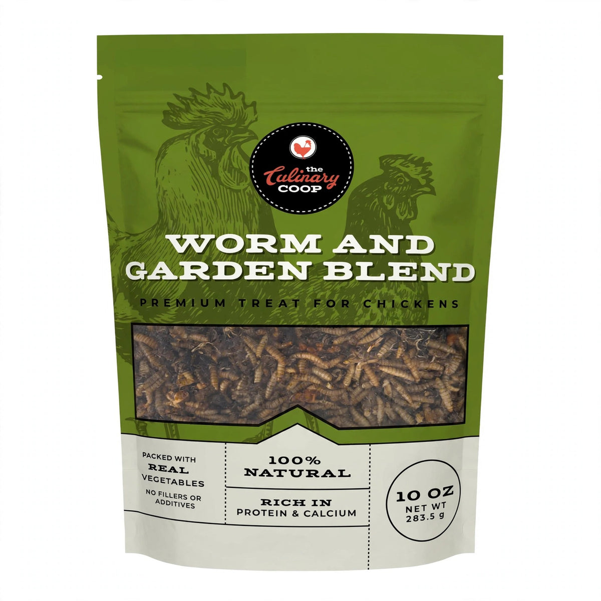 Culinary Coop Worm and Garden Blend Premium Treats for Chickens, 10 oz