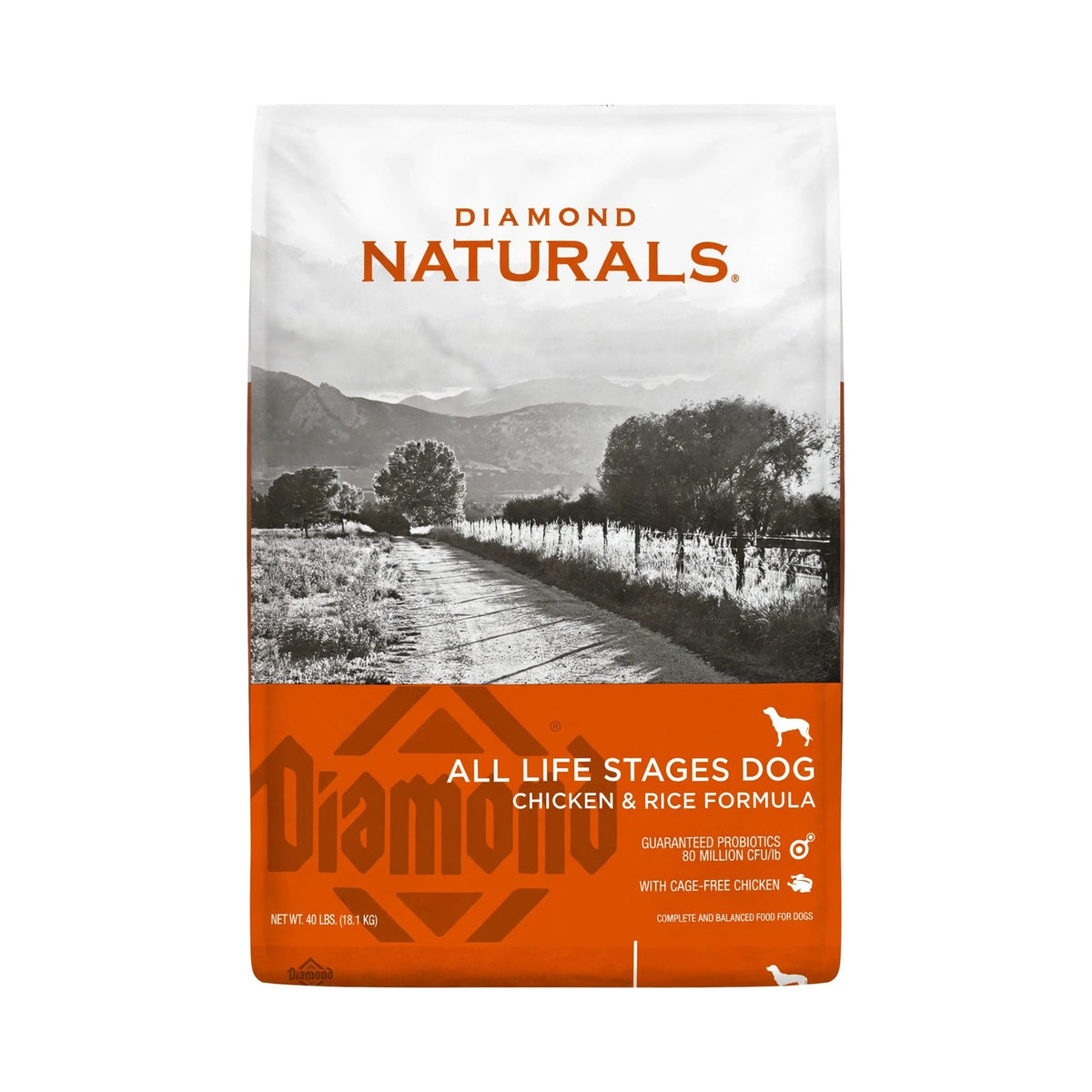 Diamond Naturals Chicken & Rice Formula All Life Stages Dry Dog Food 40 lb bag