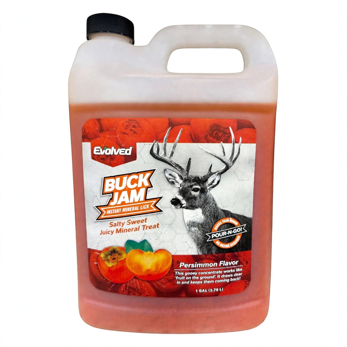 Evolved Buck Jam Deer Attractant, Persimmon flavor, 1 gallon jug