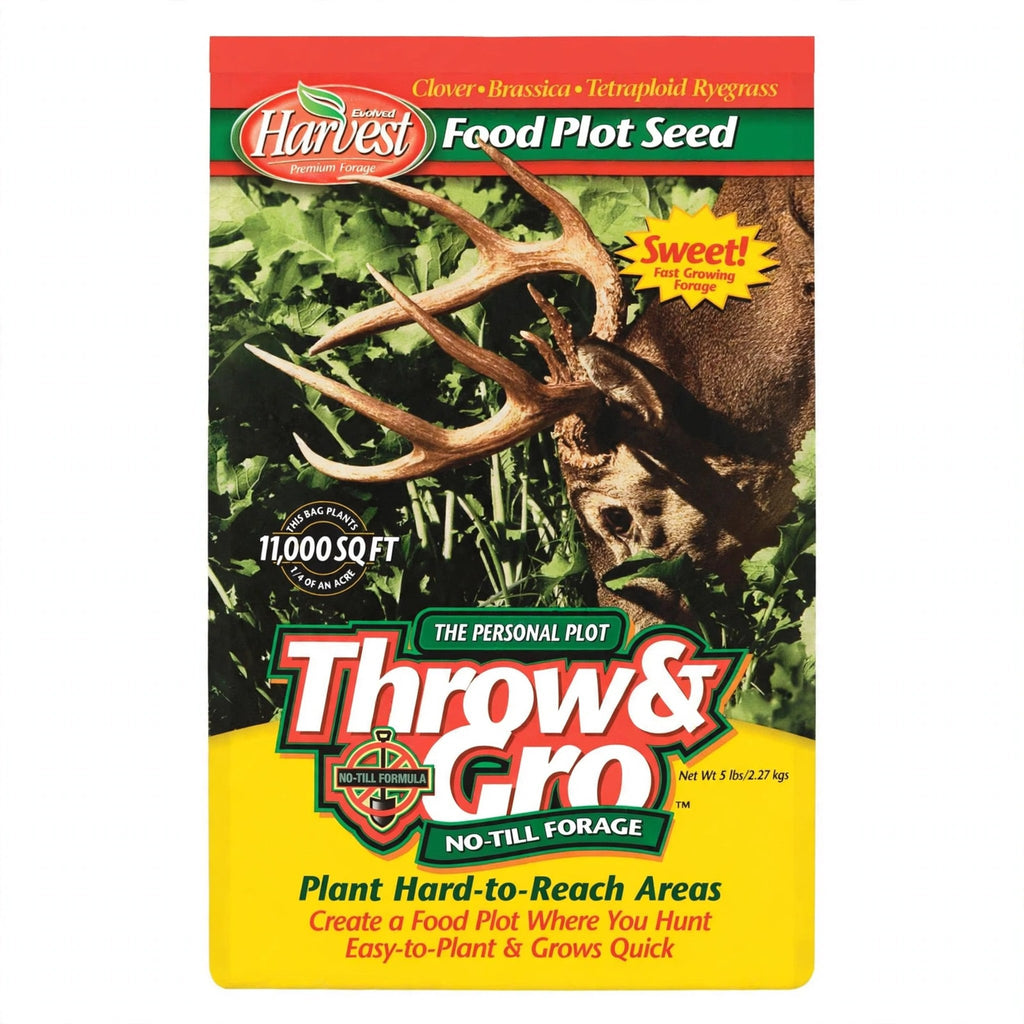 Evolved Harvest Throw & Gro No-Till Forage Food Plot Seed, 5 lb