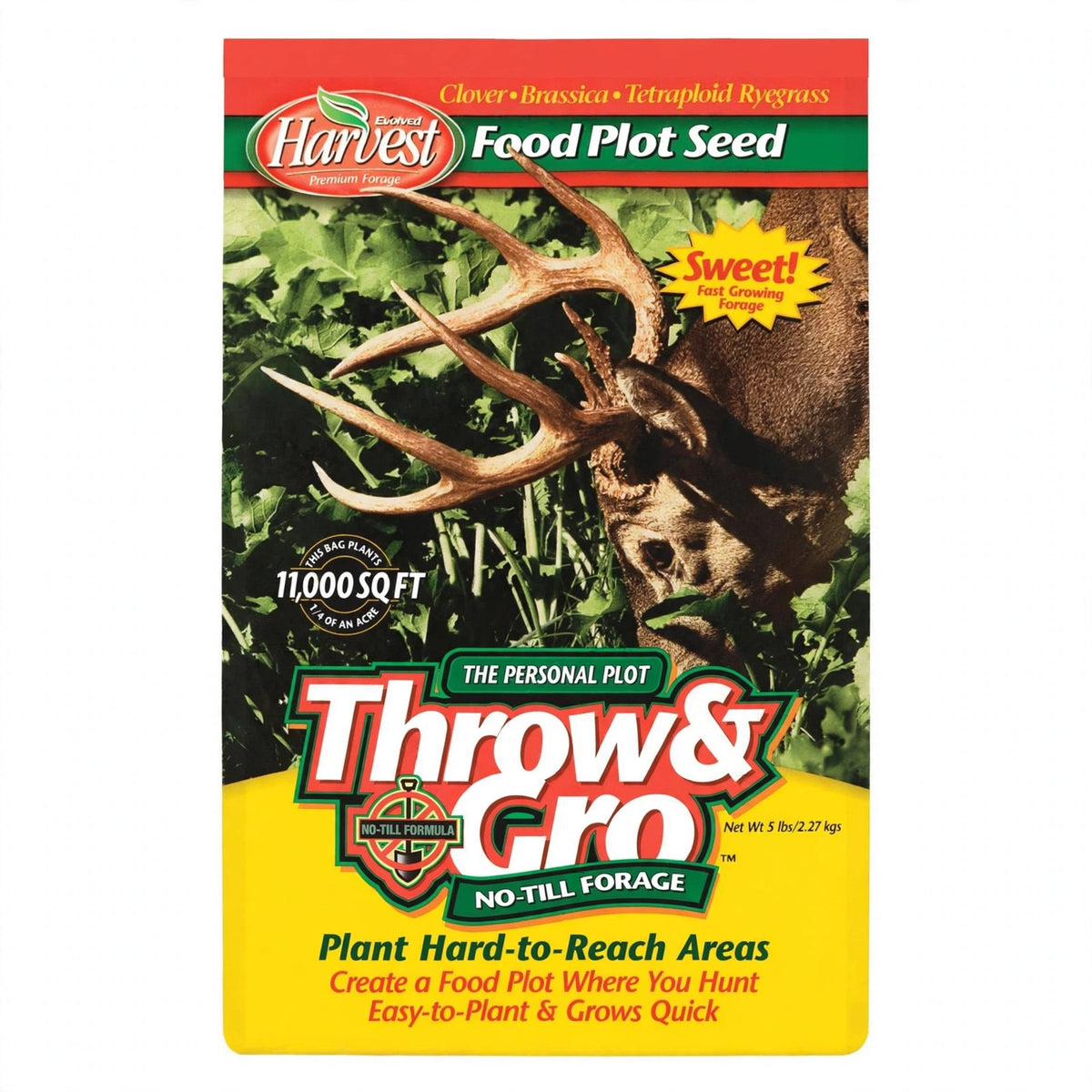 Evolved Harvest Throw & Gro No-Till Forage Food Plot Seed, 5 lb