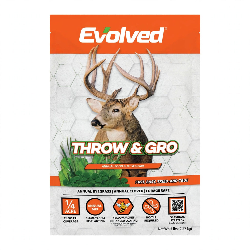 Evolved Harvest Throw & Gro No-Till Forage Food Plot Seed, 5 lb bag
