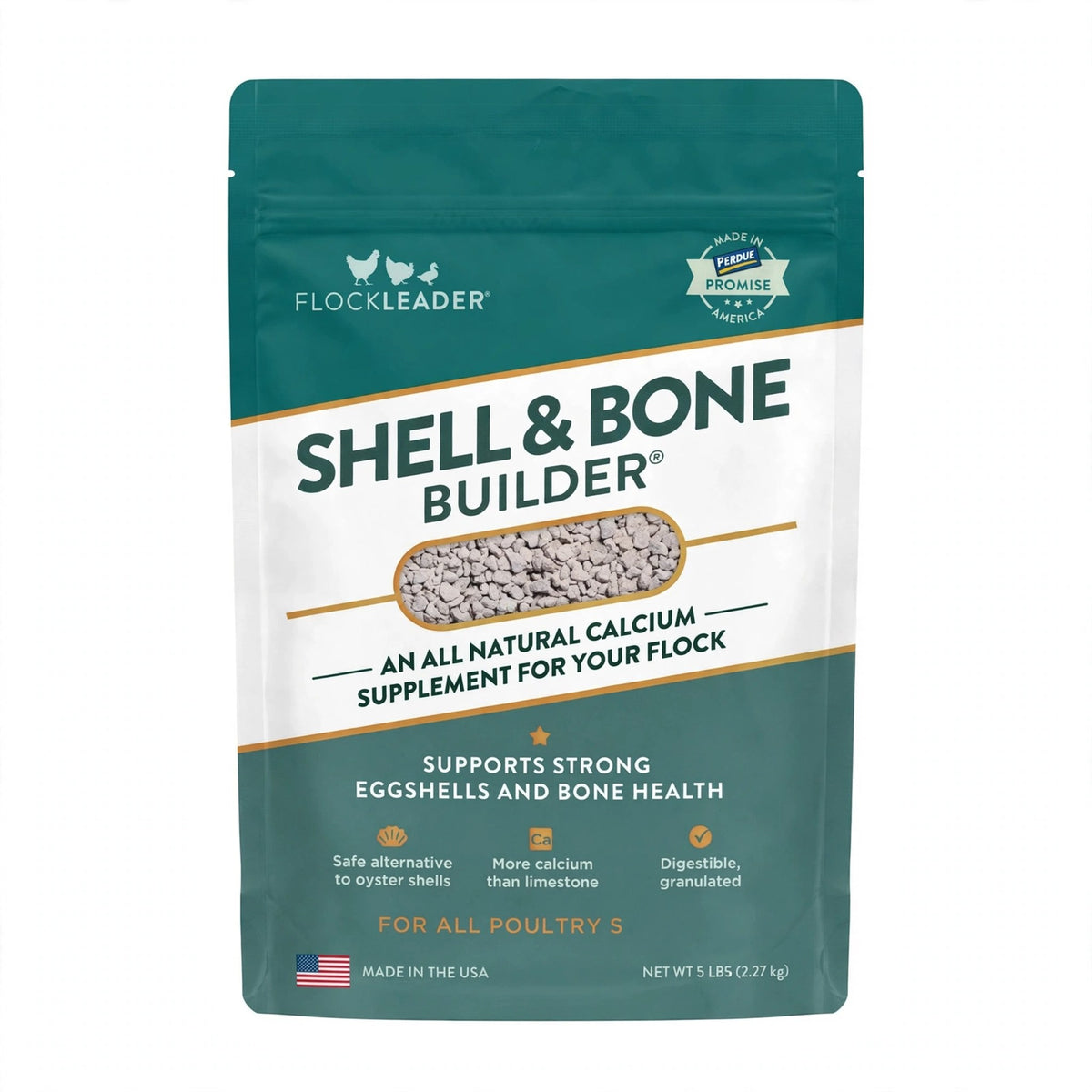 FlockLeader Shell and Bone Builder, 5 lb pouch