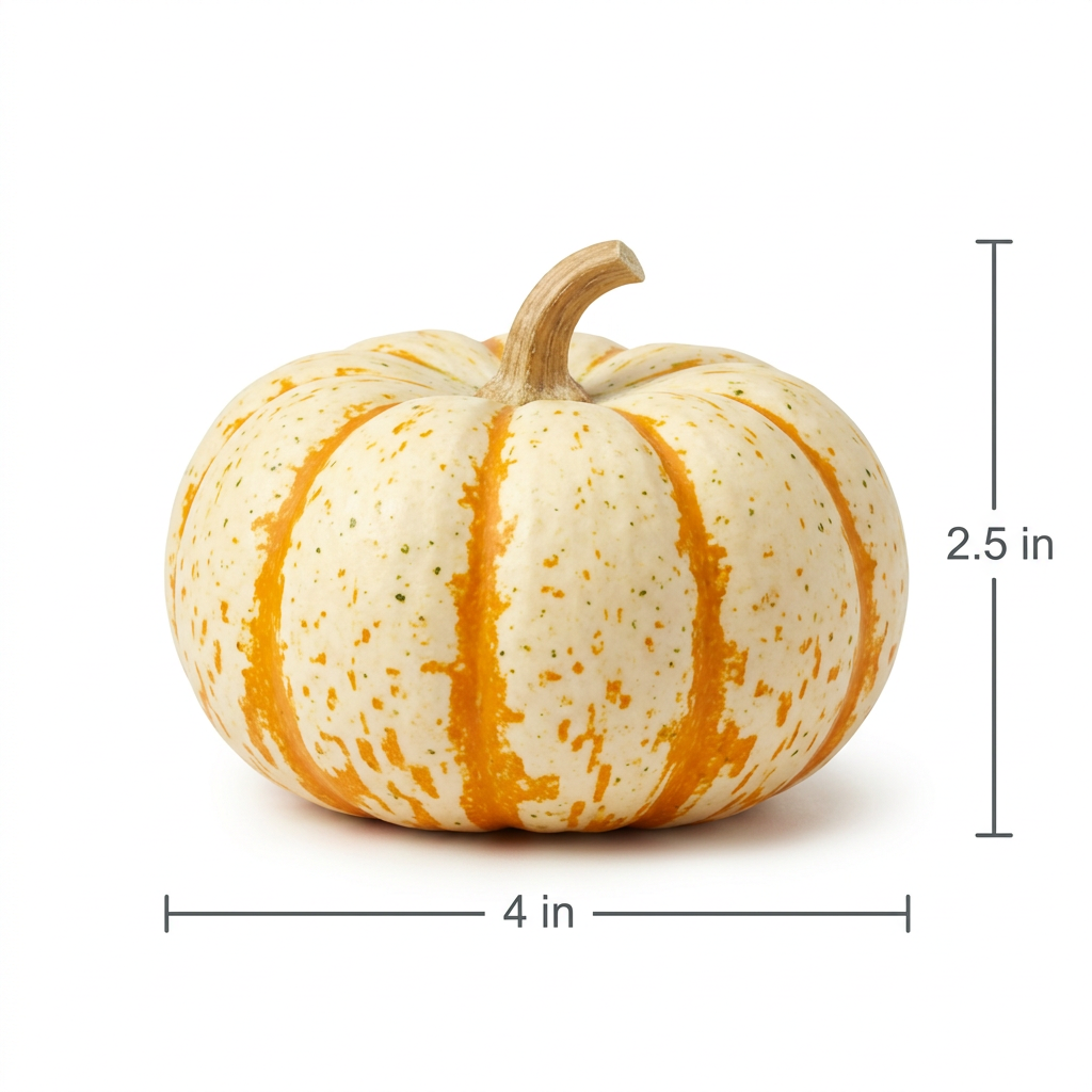 fresh mini tiger striped pumpkin, 4 inches wide and 2.5 inches tall per pumpkin - khrysco