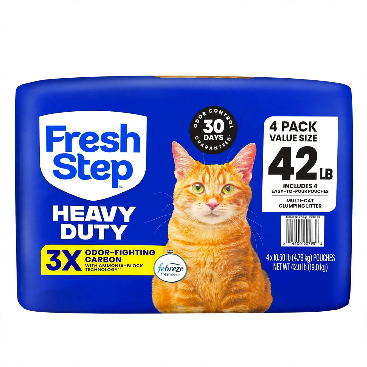 Fresh Step Heavy Duty Multi-Cat Clumping Litter with Febreze Freshness, 42 lb bag
