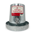Harris Farms 15 lb Hanging Feeder heavy-duty galvanized steel poultry feeder with base pan and hanging bracket