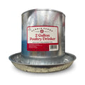Harris Farms 2 Gallon Poultry Drinker heavy-duty galvanized steel double-wall poultry drinker with base pan