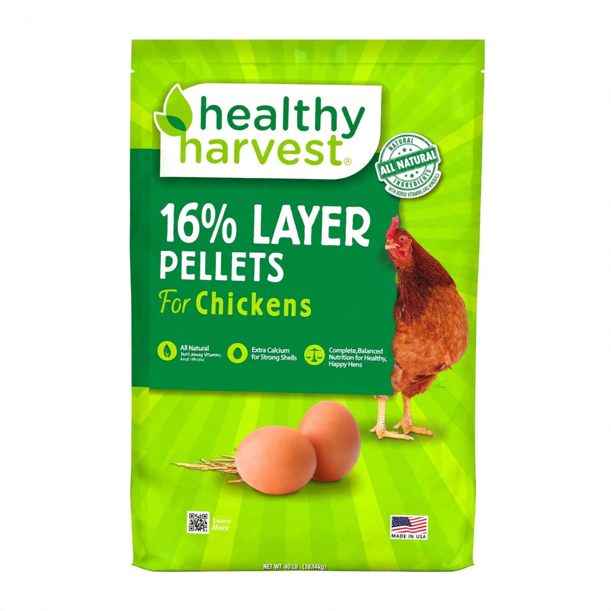 Healthy Harvest 16% Layer Pellets for Chickens, 40 lb bag