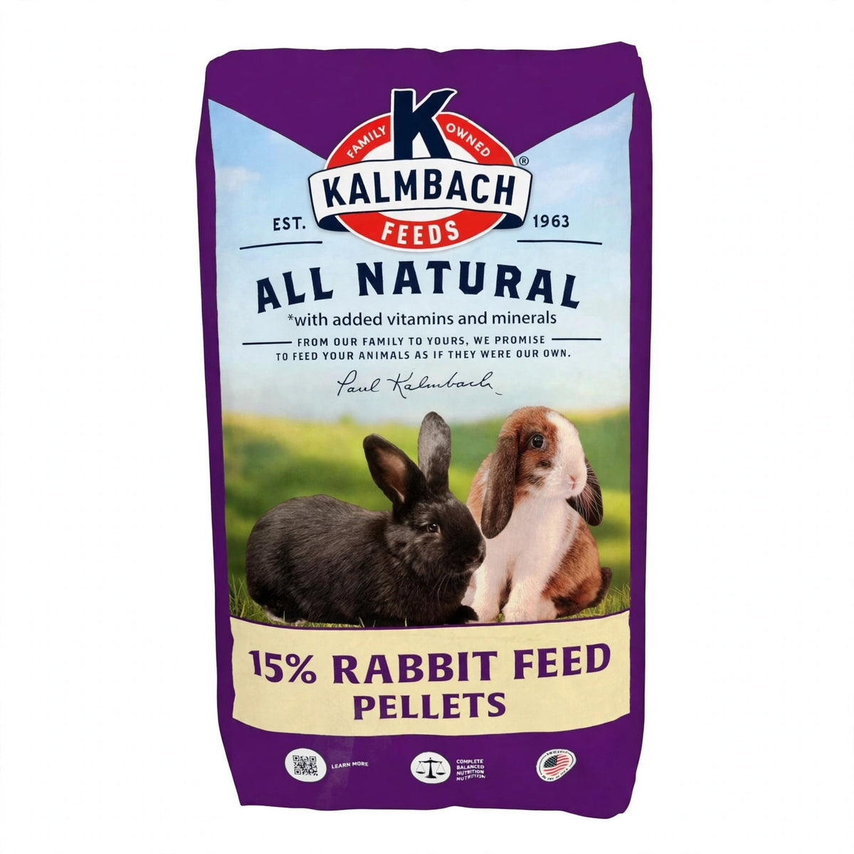 Kalmbach 15% Rabbit Pelleted Feed, 50 lb bag