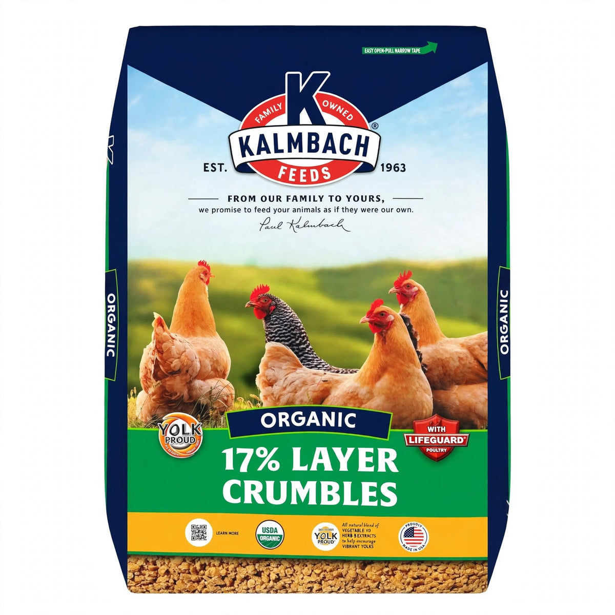 Kalmbach 17% Organic Layer Crumbles, 35 lb bag