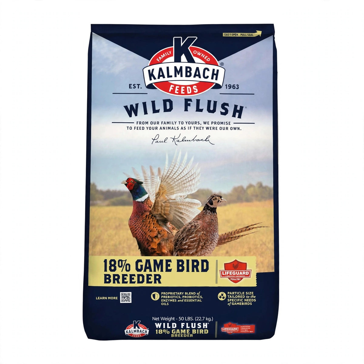Kalmbach Wild Flush 18% Game Bird Breeder, 50 lb bag