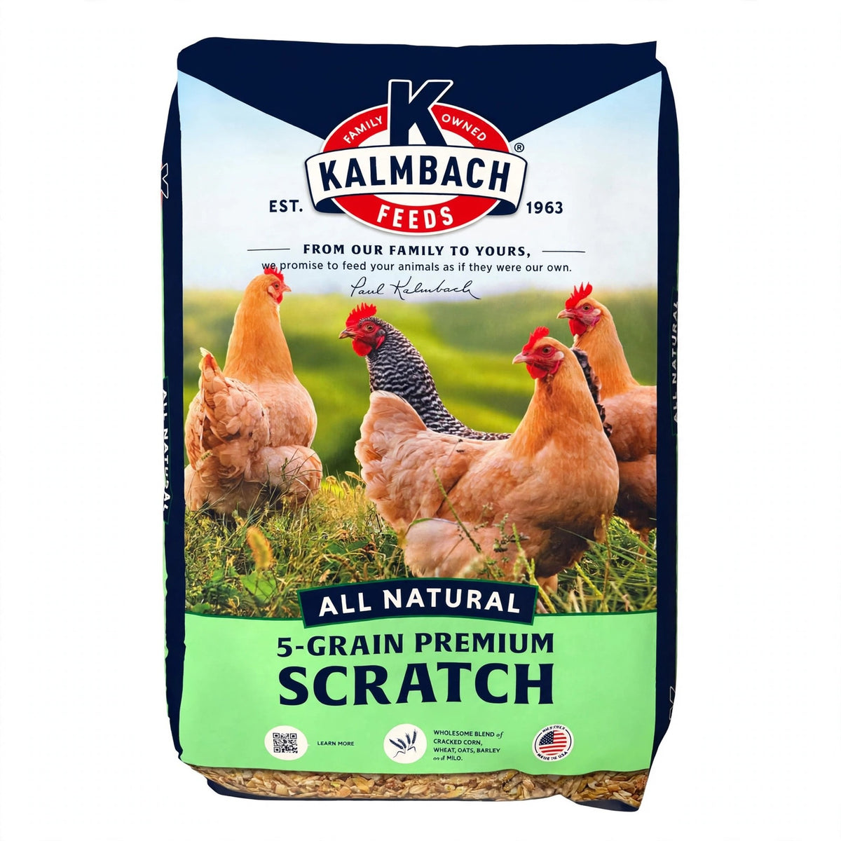 Kalmbach All Natural 5-Grain Premium Chicken Scratch, 50 lb bag