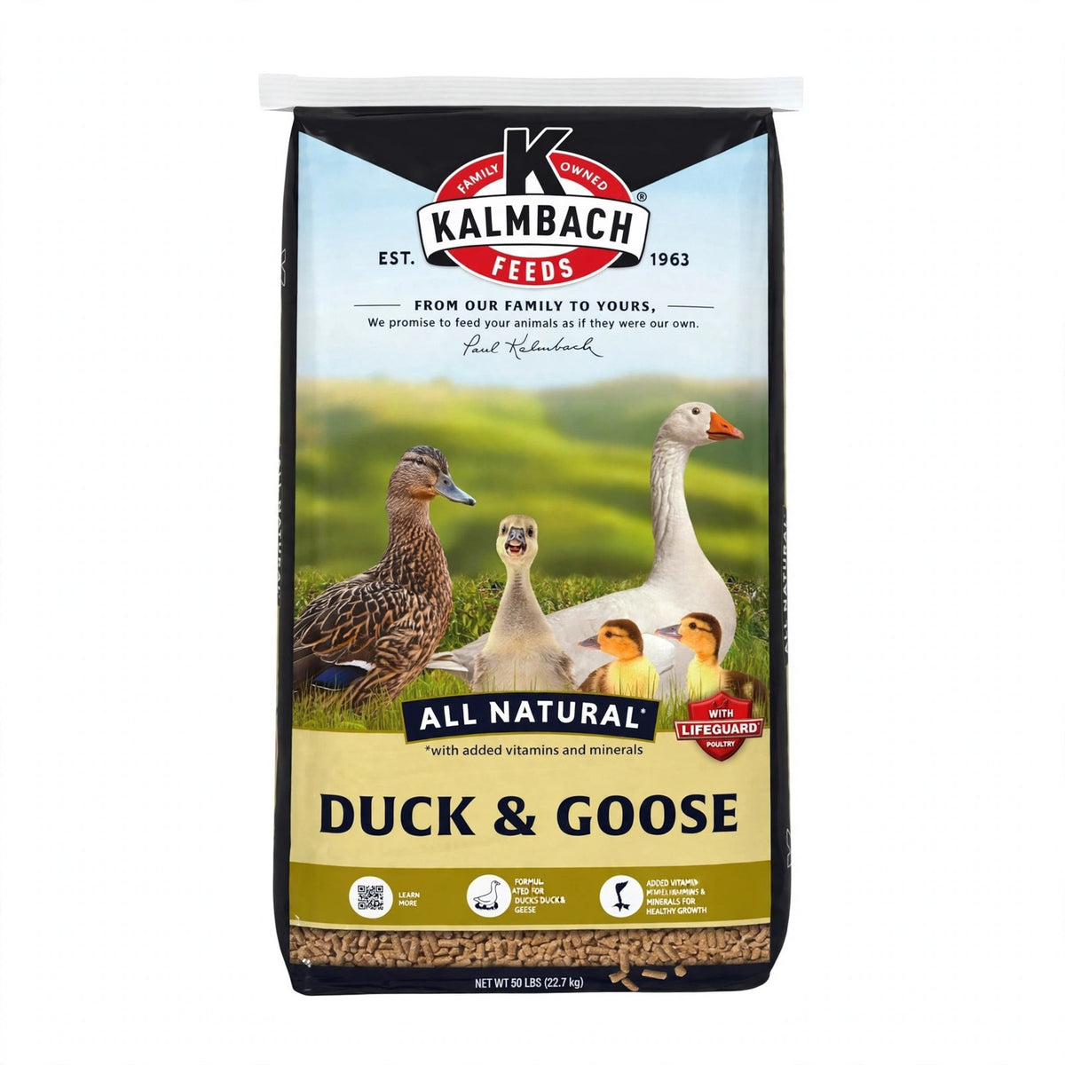 Kalmbach All-Natural Duck, Goose and Swan Feed, 50 lb bag
