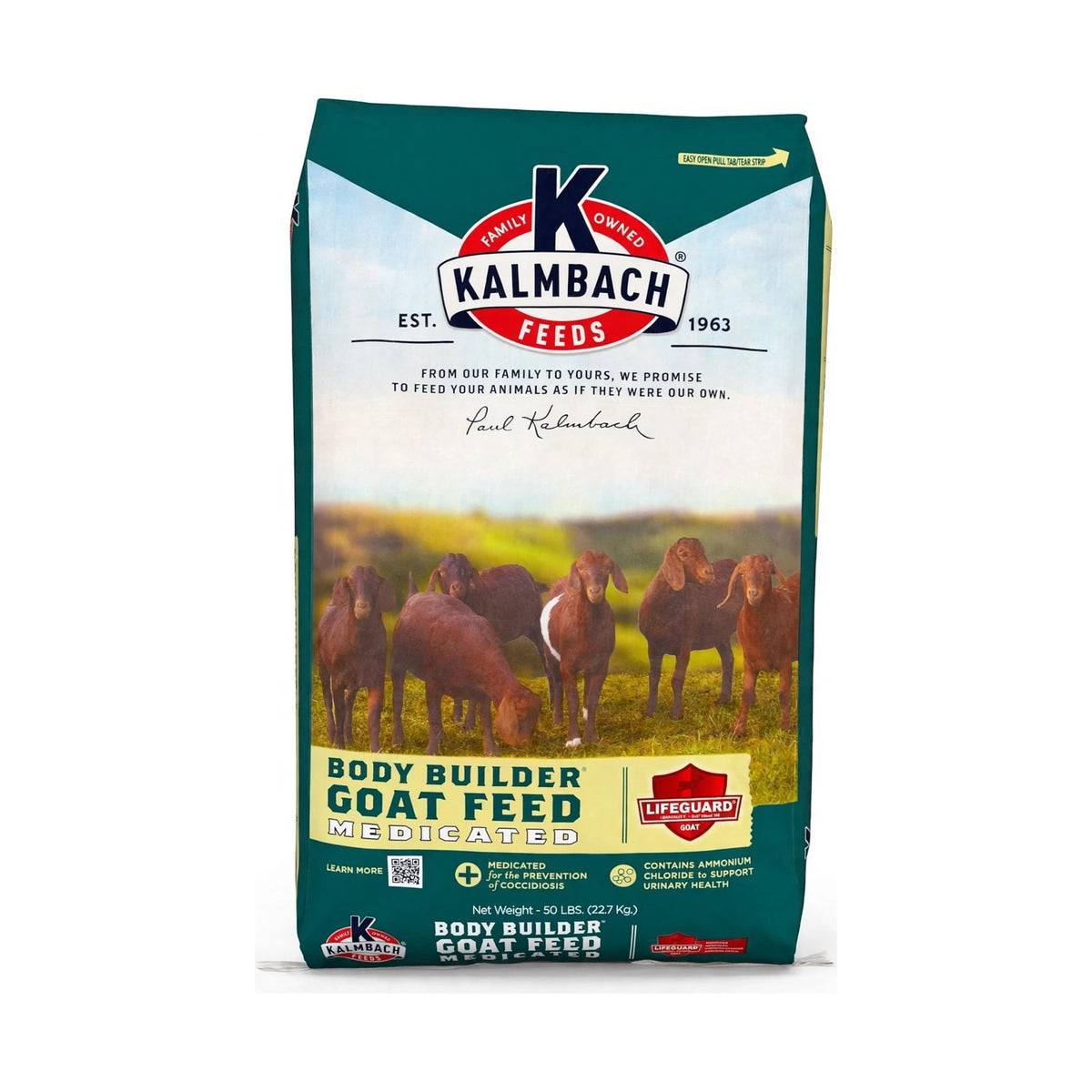 Kalmbach Body Builder Medicated Goat Feed, 50 lb bag