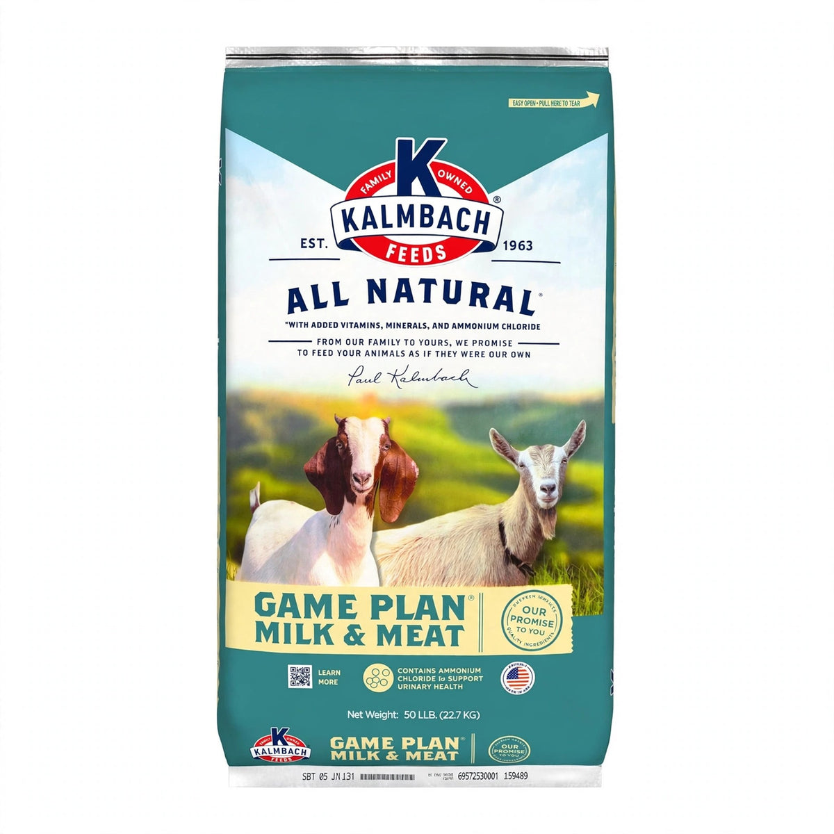 Kalmbach Game Plan Milk and Meat All Natural Goat Feed, 50 lb bag