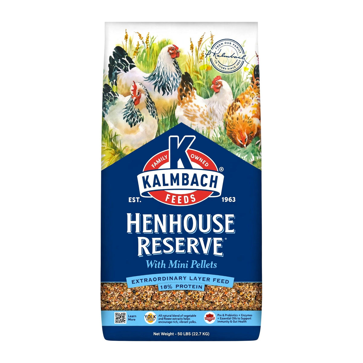 Kalmbach Henhouse Reserve with Mini Pellets, 50 lb bag