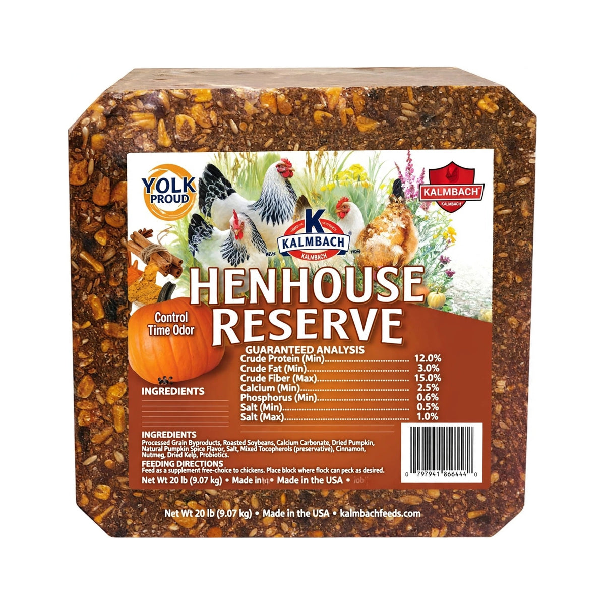 Kalmbach Henhouse Reserve Supplement Block, Pumpkin Spice Flavor, 20 lb