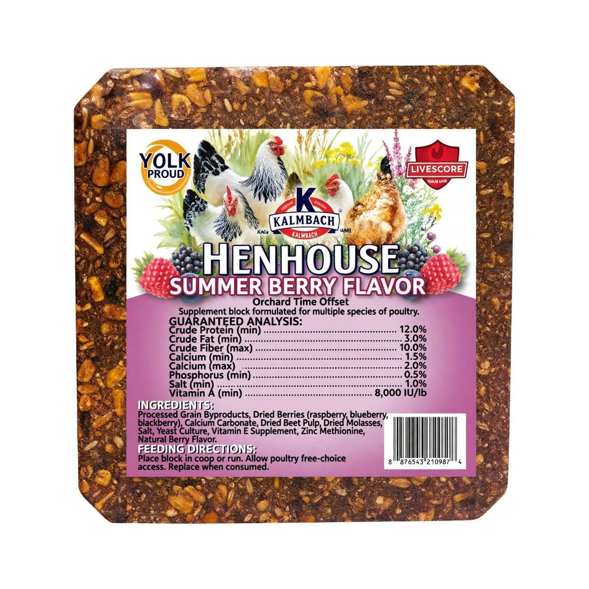 Kalmbach Henhouse Reserve Supplement Block, Summer Berry Flavor, 20 lb