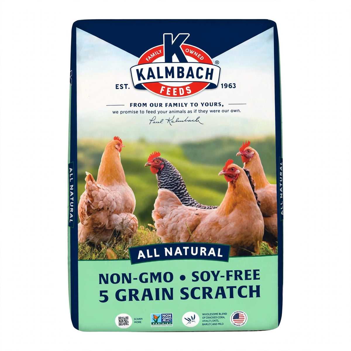 Kalmbach Non-GMO Soy-Free 5 Grain Scratch, 50 lb bag
