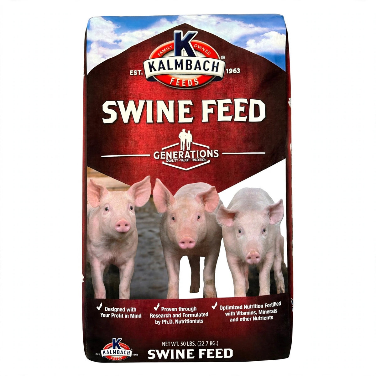 Kalmbach Power Porker Grower Finisher Swine Feed, 50 lb bag