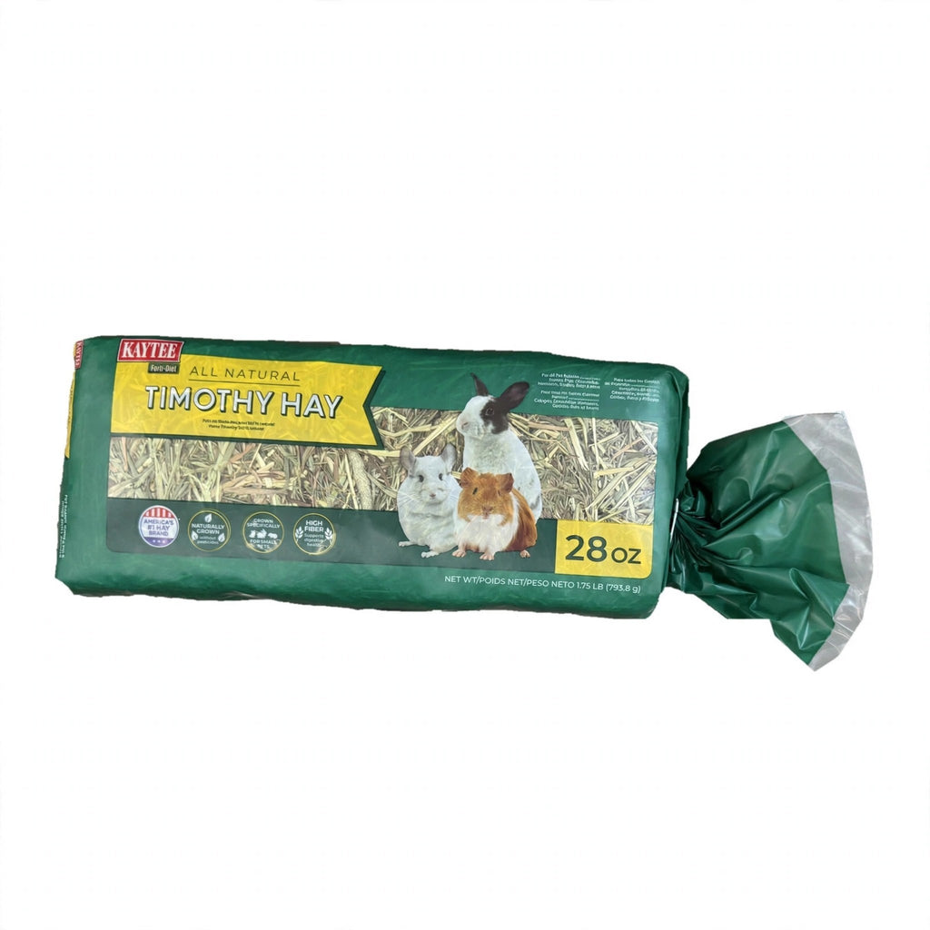 Kaytee Forti-Diet All Natural Timothy Hay 28 oz bag, net wt 1.75 lb (793.8 g), for rabbits, guinea pigs, chinchillas and other small pets
