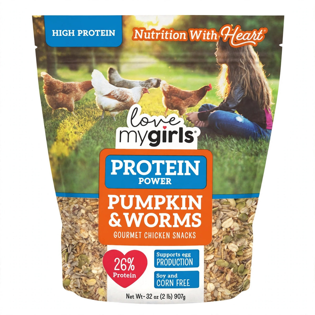 Love My Girls Protein Power Pumpkin & Worms Gourmet Chicken Snacks, 2 lb pouch
