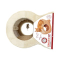 Majestic Pet Scratch N' Nap fish-shaped cat scratcher hideout with sisal pad and dangling mouse toy, beige