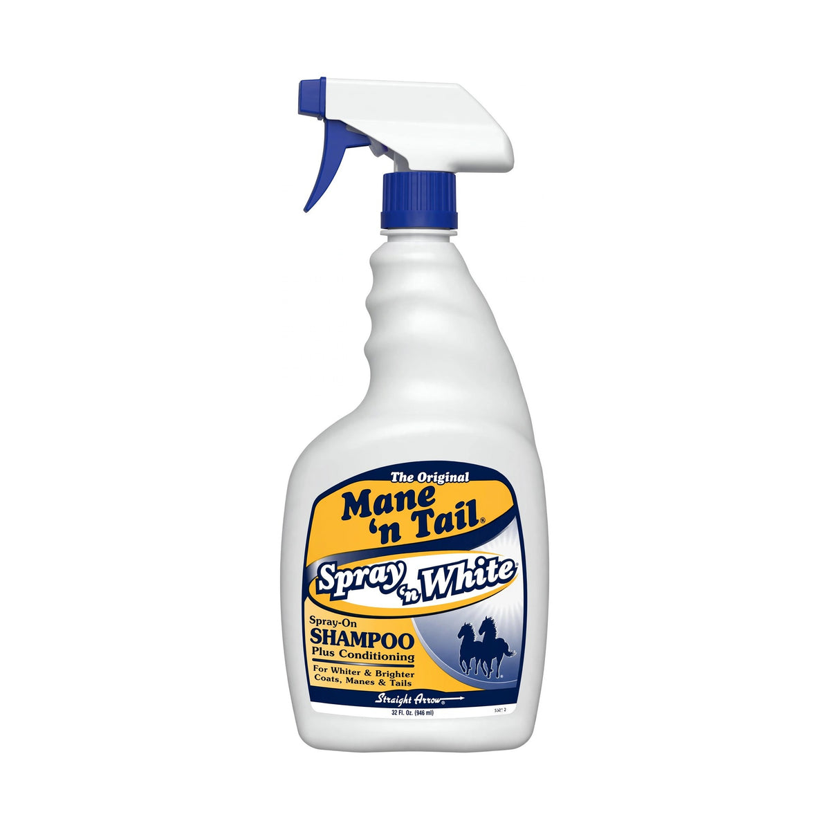 Mane 'n Tail Spray 'n White spray-on shampoo plus conditioning, 32 oz spray bottle for horses