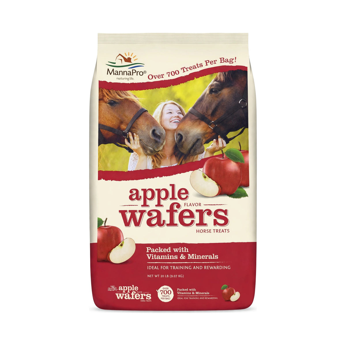 Manna Pro Apple Flavor Wafers Horse Treats, 20 lb bag