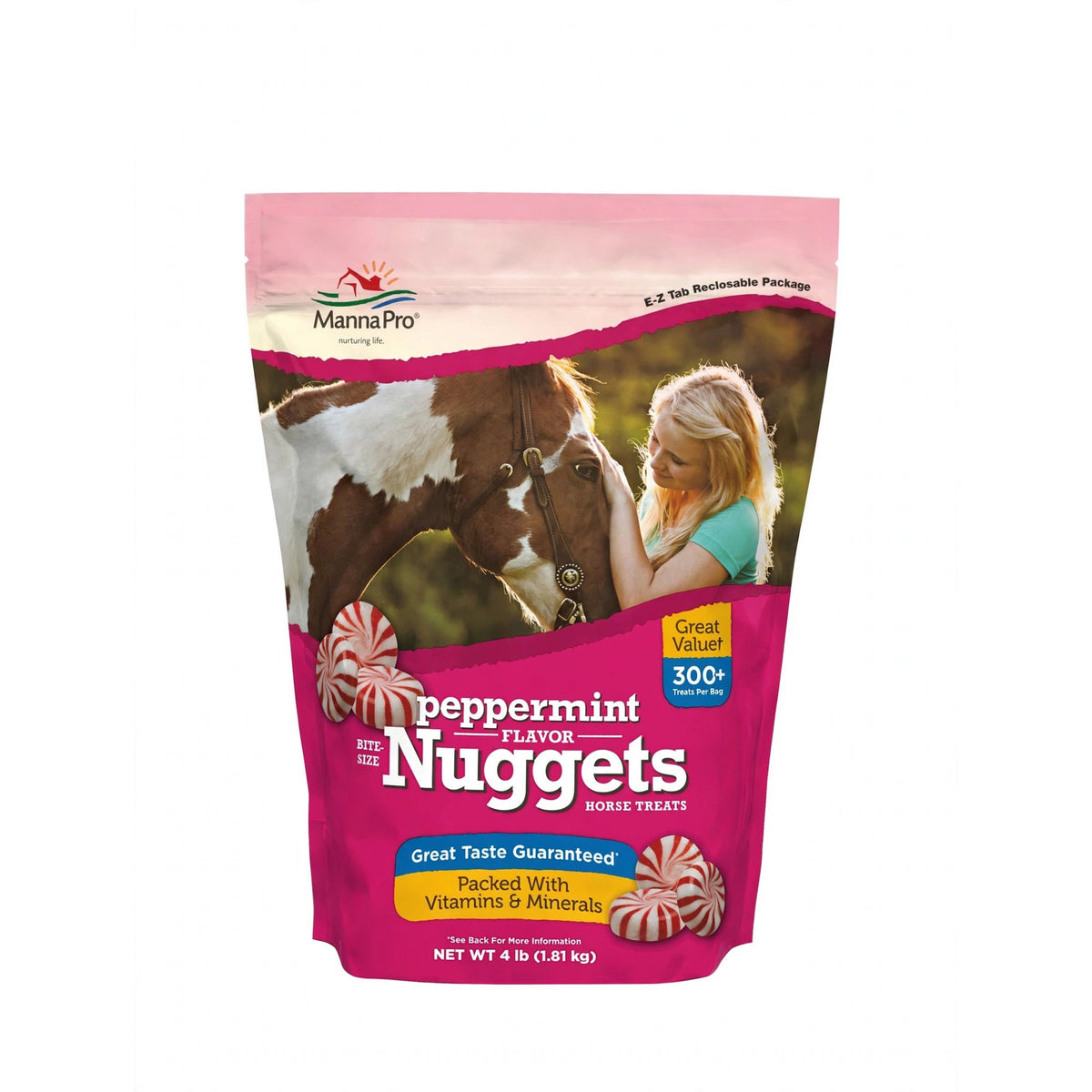 Manna Pro Bite-Size Nuggets Horse Treats Peppermint Flavor 4 lb bag