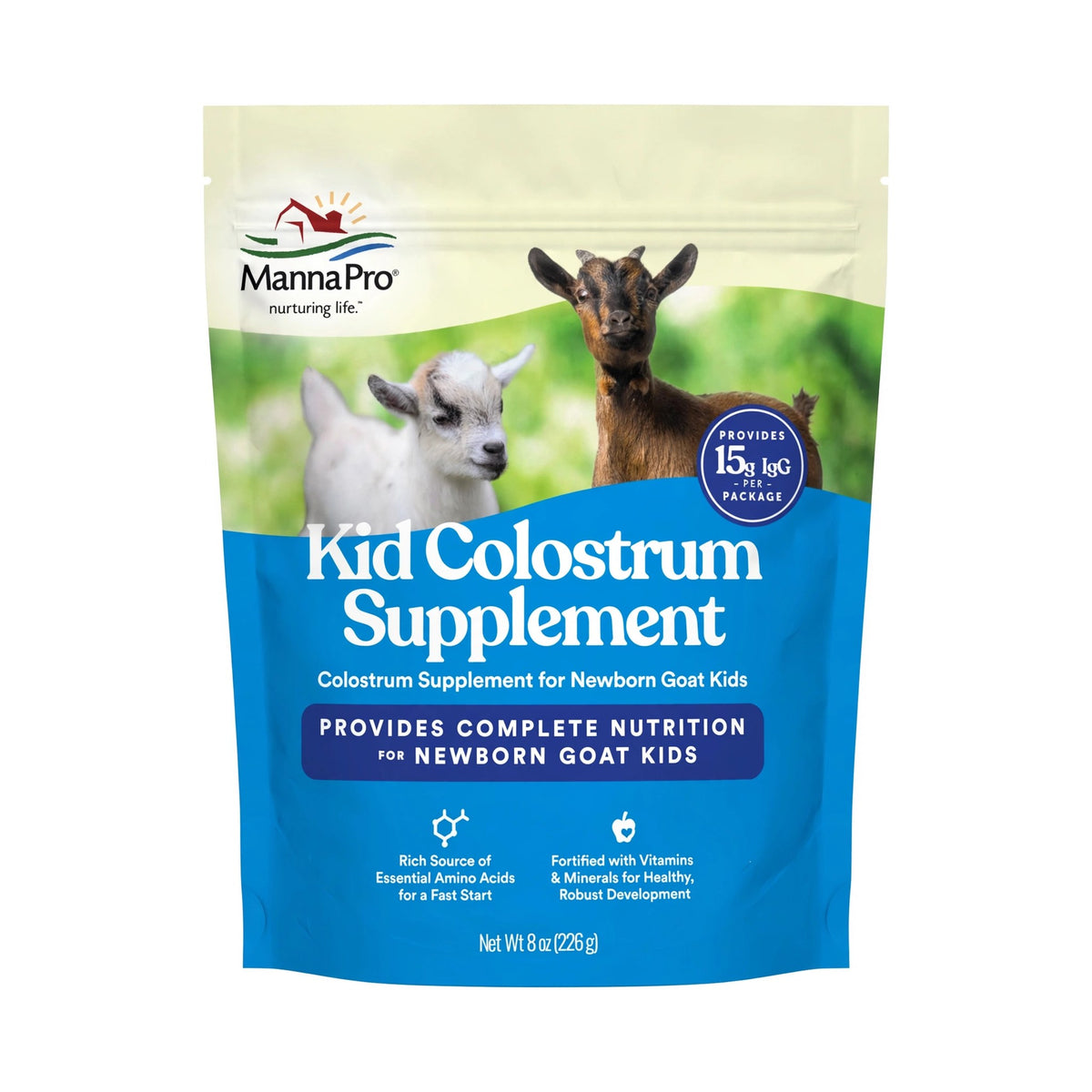 Manna Pro Kid Colostrum Supplement for Newborn Goat Kids, 8 oz pouch