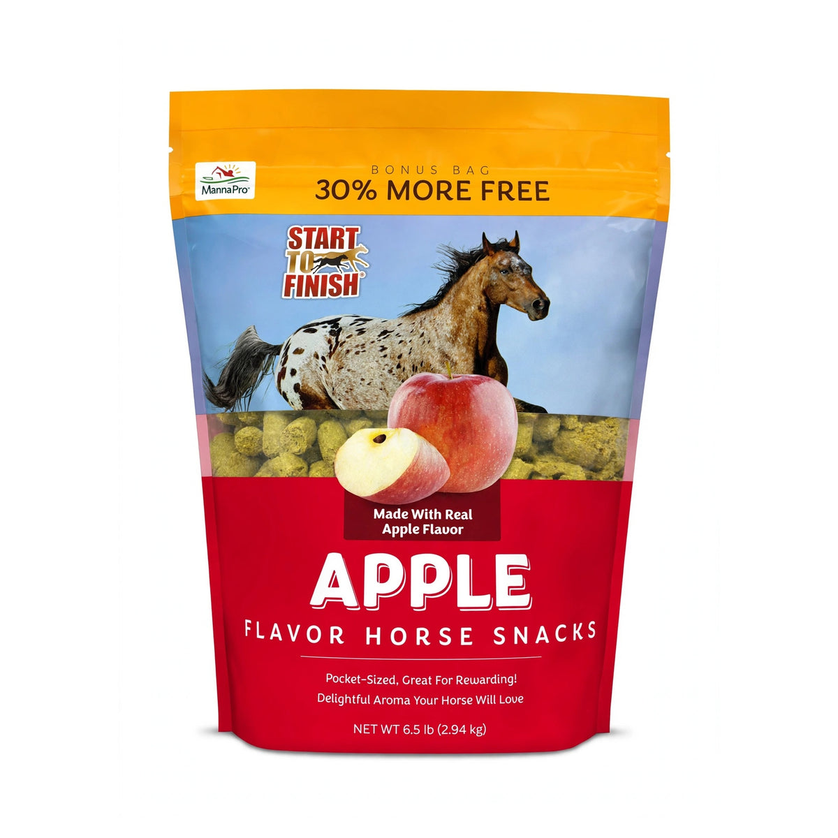 Manna Pro Start to Finish Apple Flavor Horse Snacks 6.5 lb bonus bag