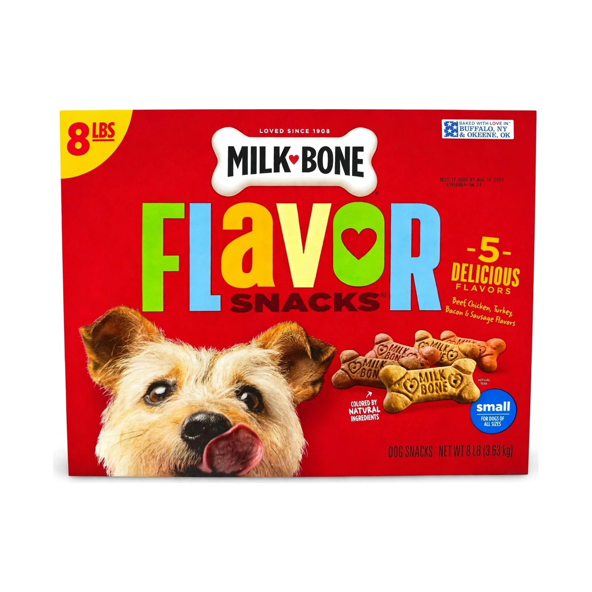 Milk-Bone Flavor Snacks Small Crunchy Dog Biscuits, 8 lb box