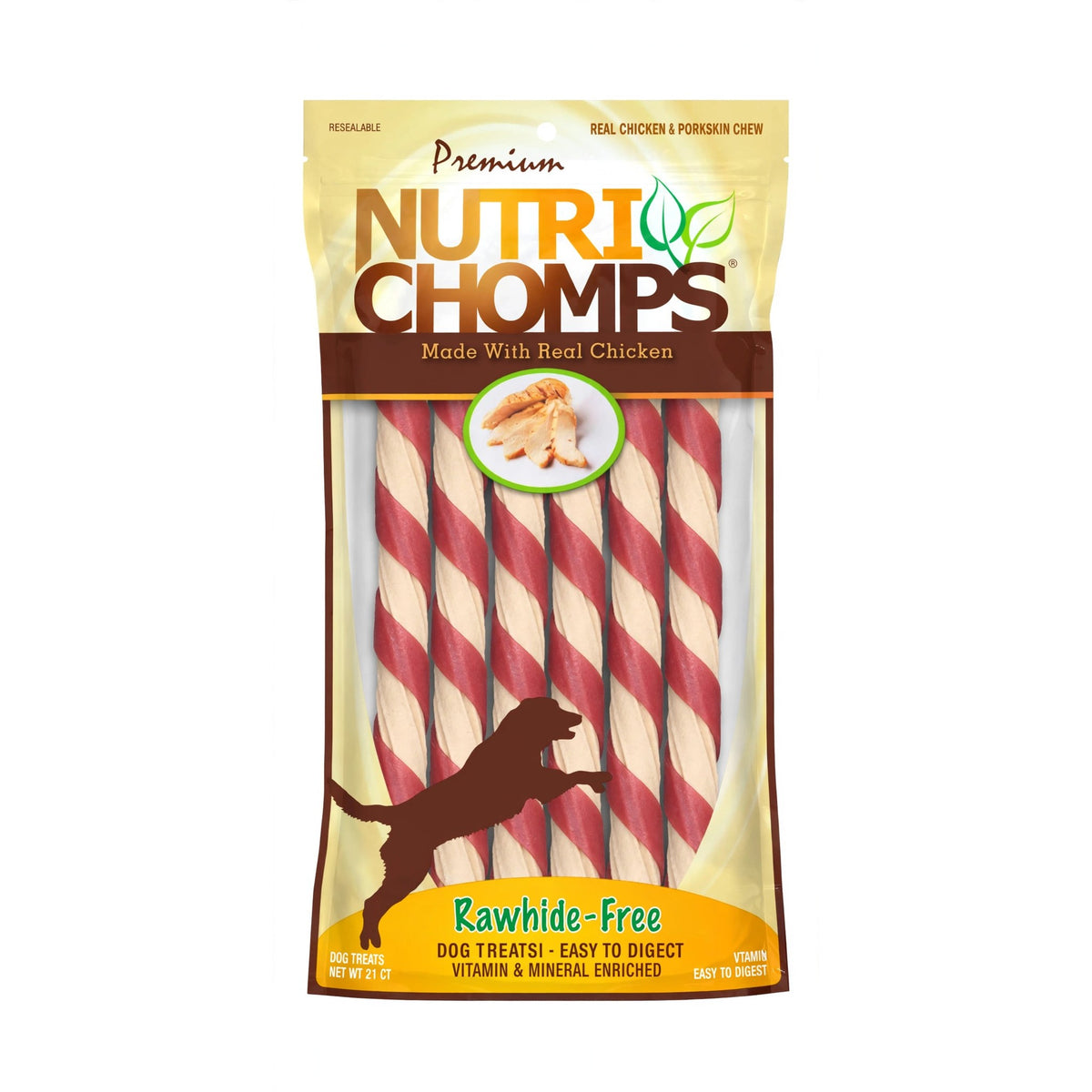 Nutri Chomps Chicken Twists Dog Chews, 21 ct