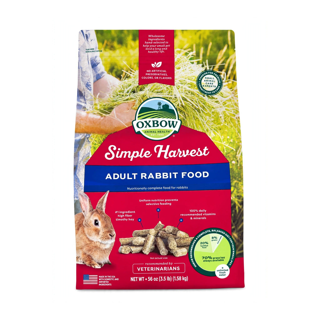 Oxbow Simple Harvest Adult Rabbit Food 3.5 lb bag, net weight 56 oz (3.5 lb) (1.58 kg)