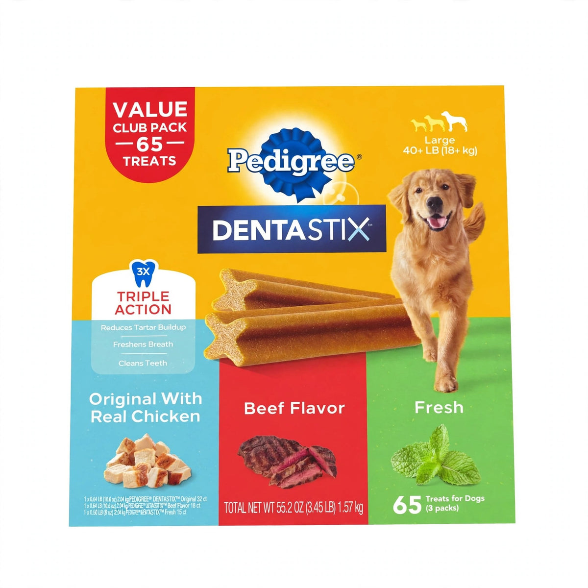 Pedigree Dentastix Dental Treats Multipack for Large Dogs, 65 ct. box