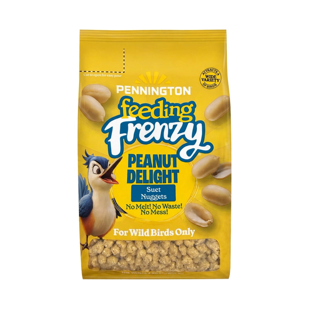 Pennington Feeding Frenzy Peanut Delight Suet Nuggets wild bird food, 27 oz bag