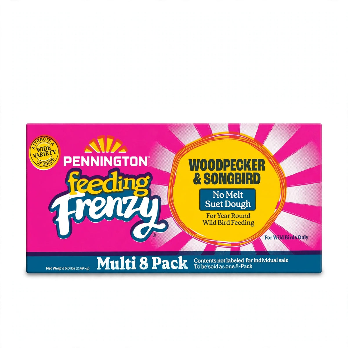 Pennington Feeding Frenzy Woodpecker & Songbird No-Melt Suet Dough 10 oz 8-Pack box