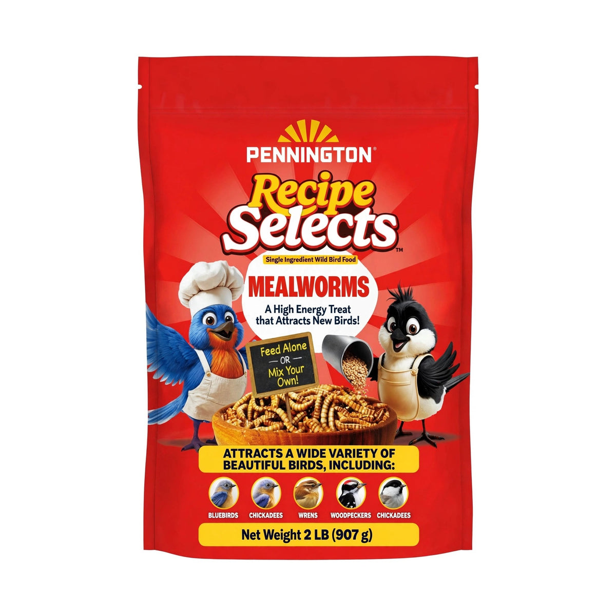 Pennington Recipe Selects Dried Mealworms, 2 lb bag