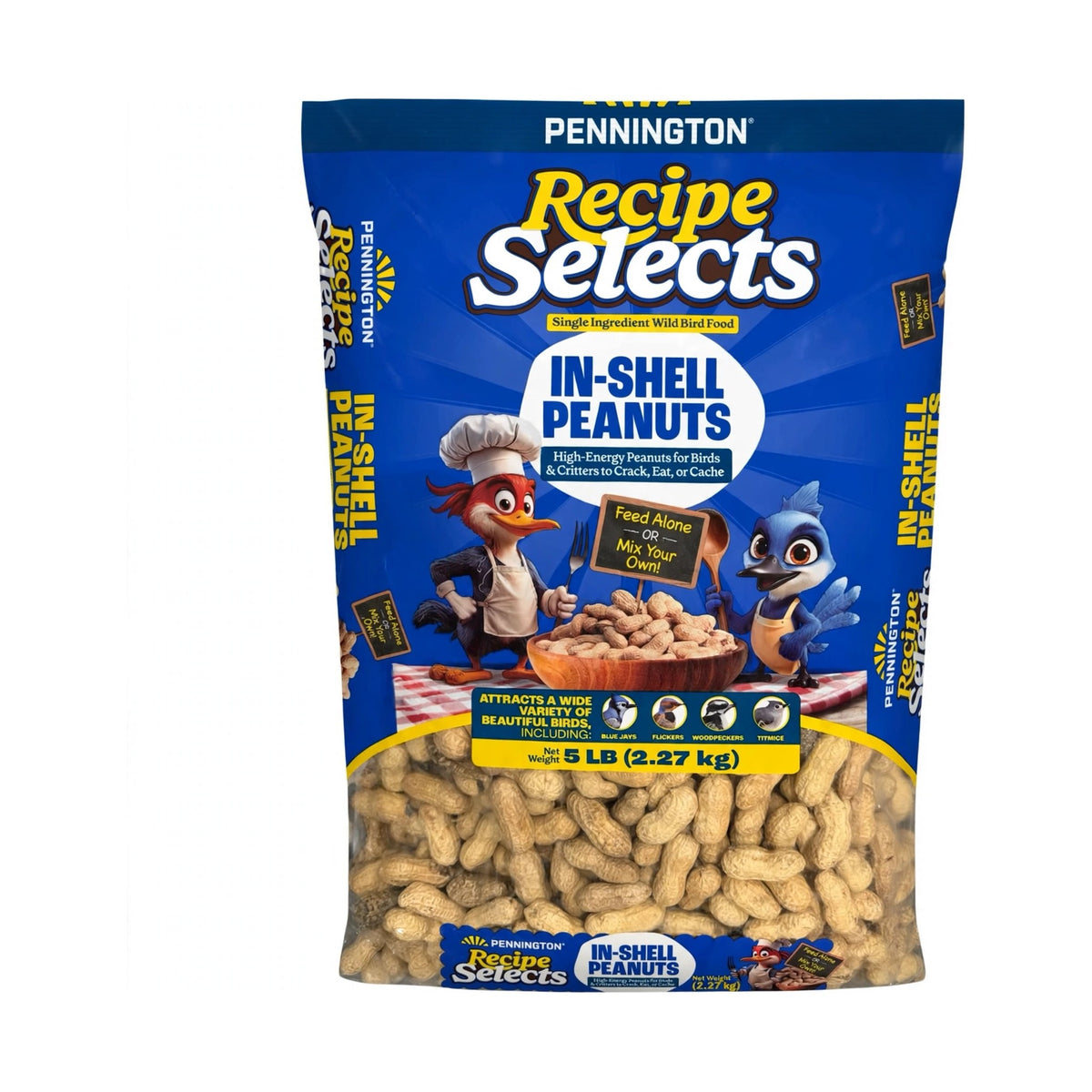 Pennington Recipe Selects In-Shell Peanuts wild bird food bag, 5 lb